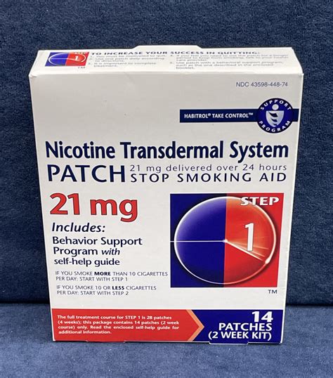Step 1 Nicotine Transdermal System Patch Stop Smoking Aid 21 Mg 14 Ct