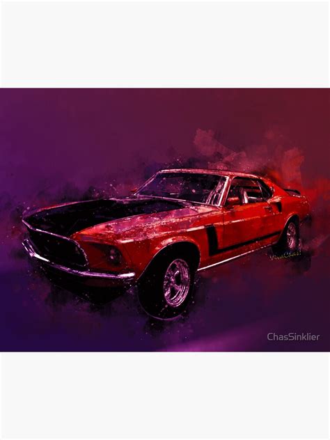 69 Mustang Mach 1 Watercolor Illustration From Vivachas Sticker By Chassinklier Redbubble