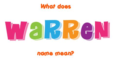 Warren Name Meaning Of Warren