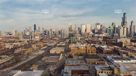Aerial View Of West Loop Near West Side Chicago