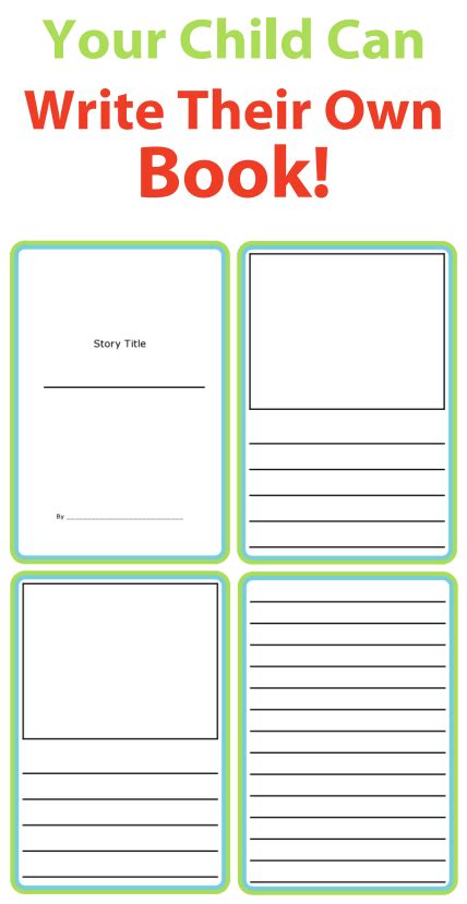 Printable Story Templates For Kids Writing A Book Writing Practice