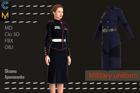 Female Military Uniform 3d Model Cgtrader
