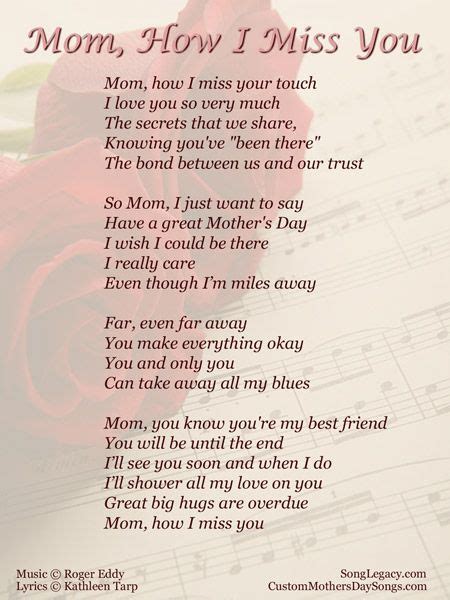 Mom How I Miss You Original Mothers Day Song From Song Legacy Mom
