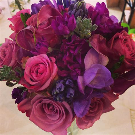 purple roses, purple stock, purple hyacinth, purple freesia, purple mini calla lilies | Purple ...