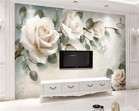 Beibehang 3d Wallpaper Modern Simple Hand Painted Oil Painting Floral
