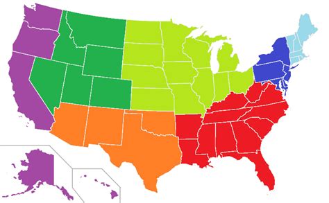 Map Of The United States By Regions Printable Map Of The United States