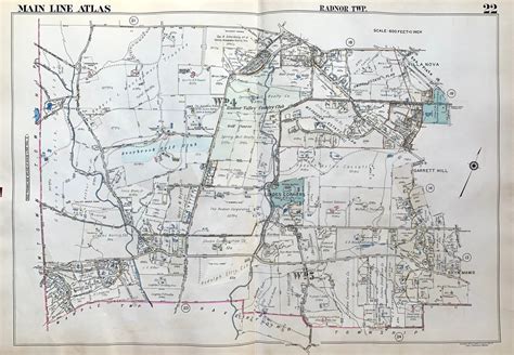 1947 Radnor Map Original Main Line Pennsylvania Railroad Etsy
