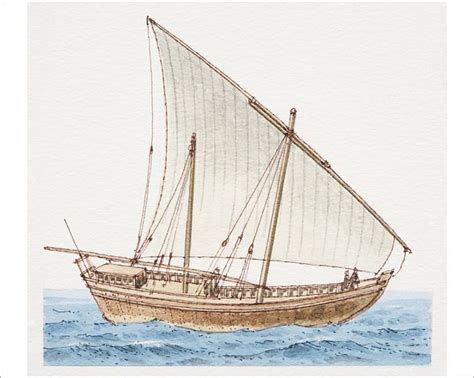 Prints Of 800ad Arab Dhow Vessel Side View Sailing Ships Sailing