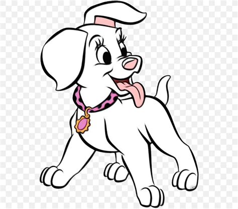 White Dog Line Art Dog Breed Cartoon Png 550x722px Watercolor