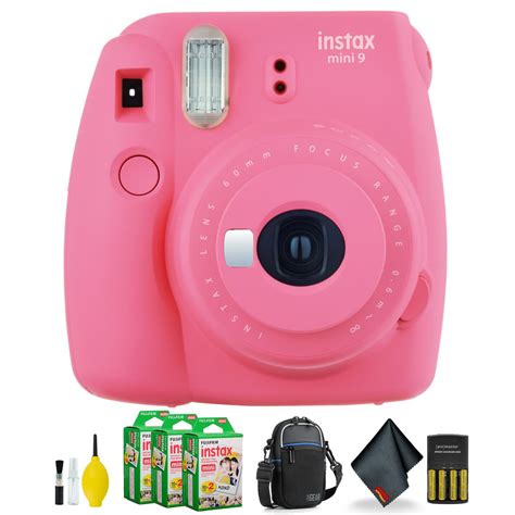 Fujifilm Instax Mini 9 Instant Film Camera Flamingo Pink Extra Film