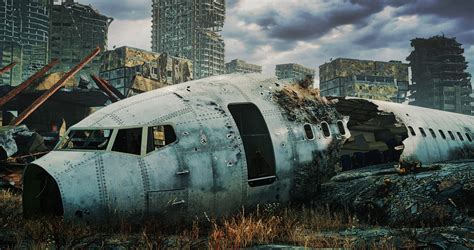 Artstation Apocalyptic Plane Wreckage