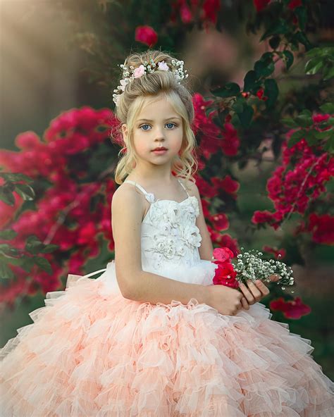 Peach Sorbet Dress By Anna Triant Couture Flower Girl Hairstyles