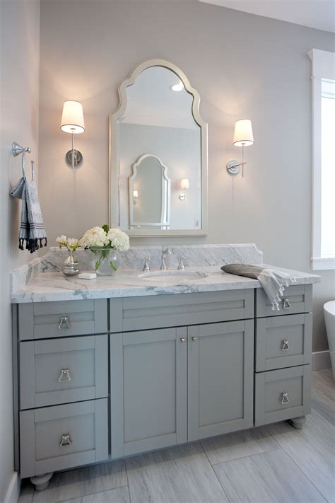 Single bathroom vanity provides a perfect focal point for your master or guest bathroom. Biltmore Heights Project: Before and After | Gray bathroom ...