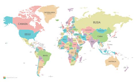 Mapamundi Los 7 Mapas Del Mundo Temáticos Más Utilizados Para Imprimir