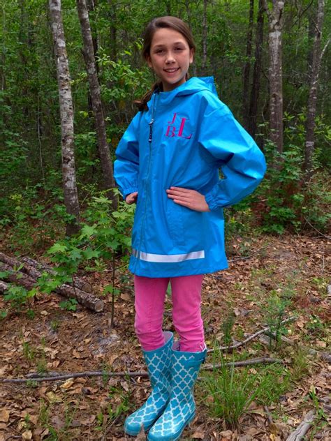 Monogram Rain Jacket For Girls Monogrammed Ts Charles River New