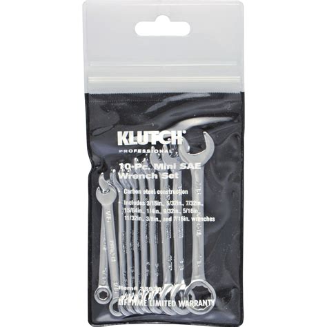 Klutch Mini Wrench Set — 10 Pc Sae Northern Tool