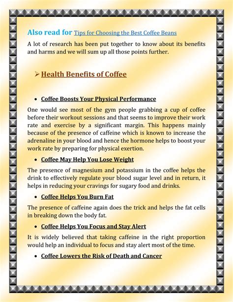 Ppt Health Benefits And Disadvantages Of Coffee Powerpoint