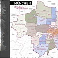 München Stadtplan Vektor Stadtbezirke Stadtteile Topographie ...