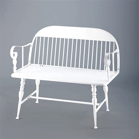 The Lakeside Collection White Farmhouse Bench With Curved