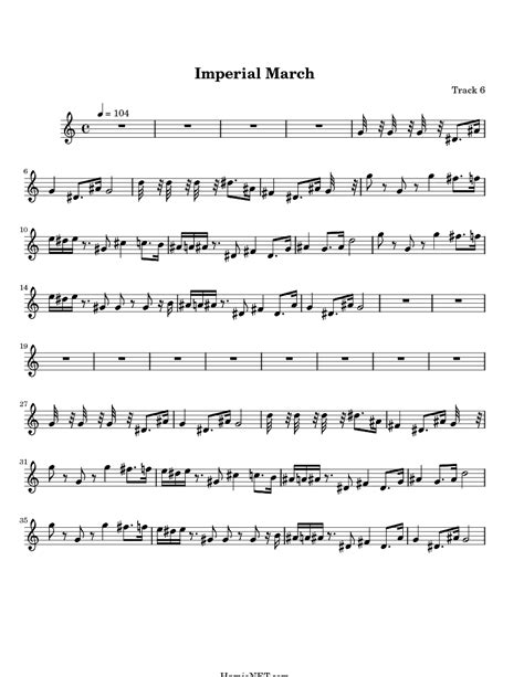 Imperial March Sheet Music Imperial March Score