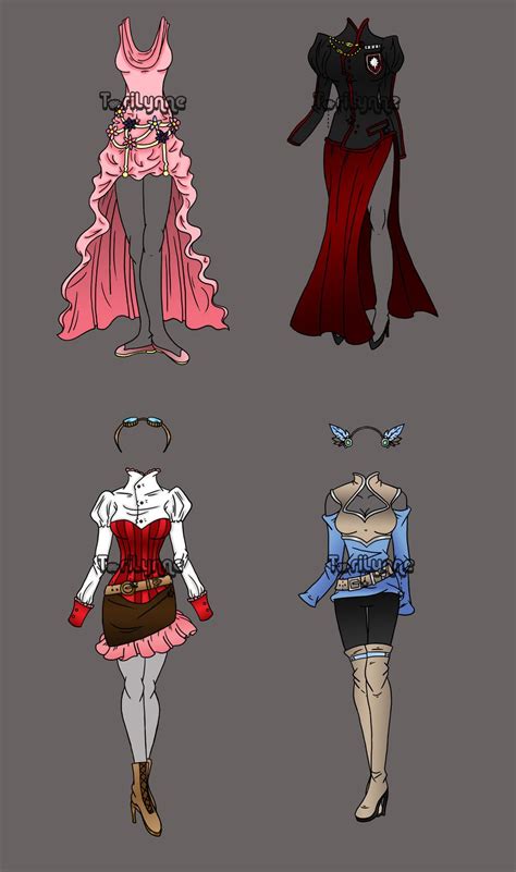 See more ideas about anime outfits, fantasy clothing, drawing clothes. Fantasy Outfit Adopts 1 by serenofariane.deviantart.com on @DeviantArt | Anime outfits ...