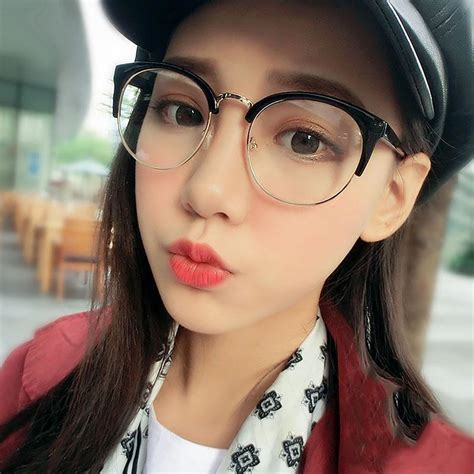 Buy Women Half Frame Anti Radiation Goggles Plain Glass Spectacles At