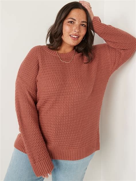 Textured Cotton Blend Tunic Sweater For Women Old Navy