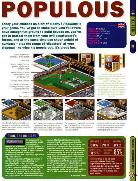 Populous Super Nintendo Review From Super Play Issue 2 December