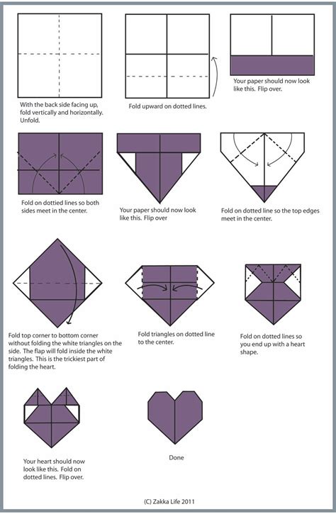 Zakka Life Craft Origami Heart Valentines Origami Heart