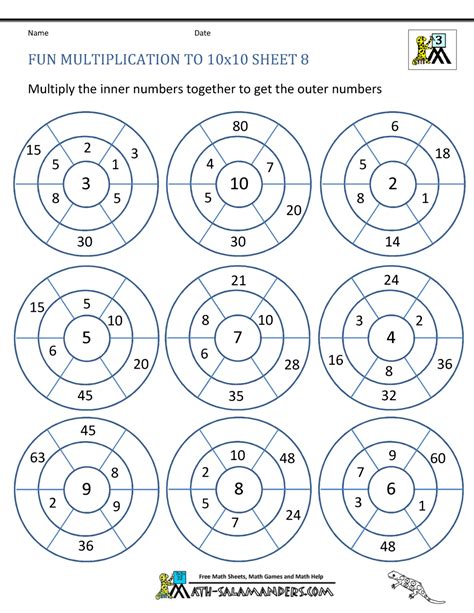 Fun Multiplication Worksheets To 10x10