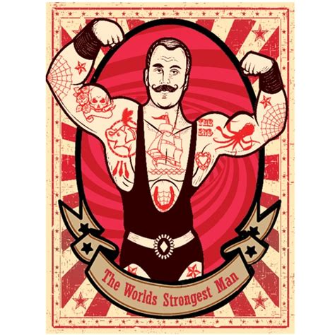 Vintage Circus Strongman Poster