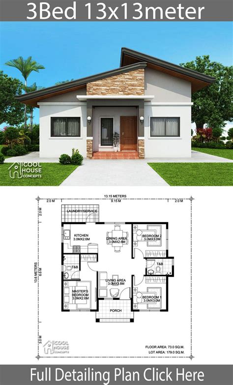 Home Design Plan 13x13m With 3 Bedrooms Home Planssearch Проекты