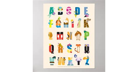 Disney Alphabet Mania Poster Zazzle