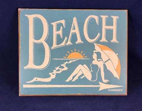 Vintage Retro Beach Sign Ebay Beach Signs Retro Vintage Retro