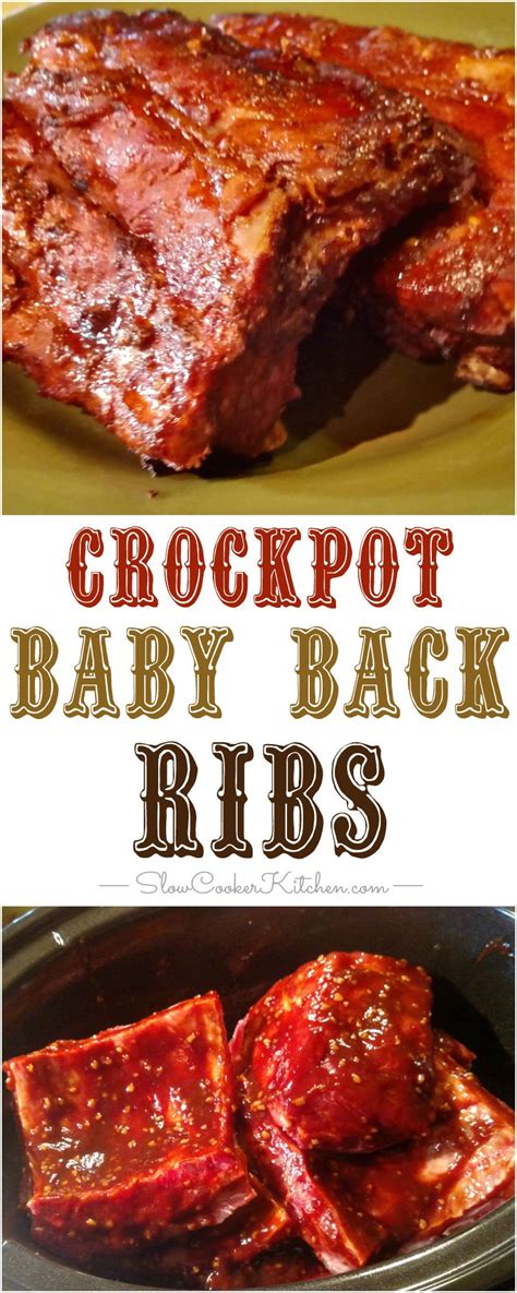 Baby Back Slow Cooker Ribs Recipe Recipe Rib Recipes Slow Cooker