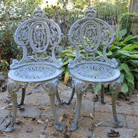 Ornate Vintage Cast Iron Garden Chairs Ebth