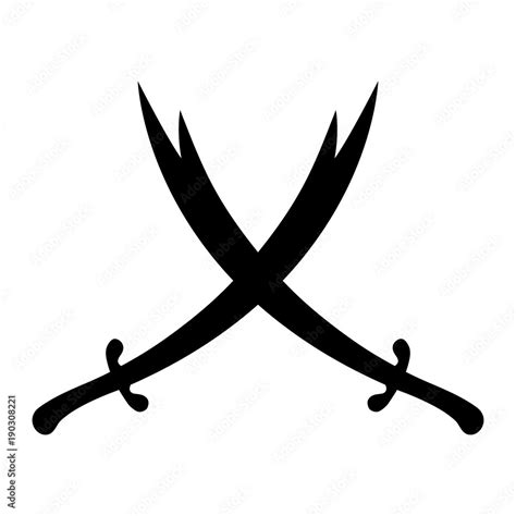Vecteur Stock Isolated Drawing Of The Double Edged Crossed Sword Of