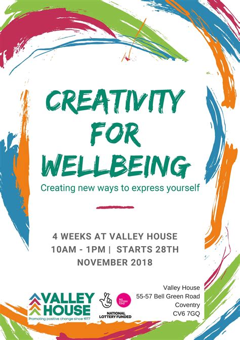 Creativity For Wellbeing Posternov2018 Valley House