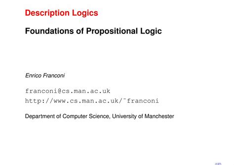 Pdf Description Logics Foundations Of Propositional Logic Dokumentips