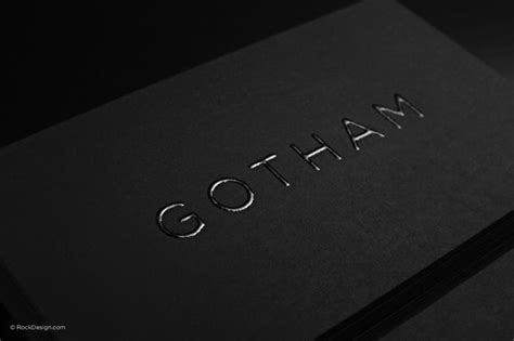 Minimalistic Black Suede Feeling Business Card With Thermography Gotham Rockdesign