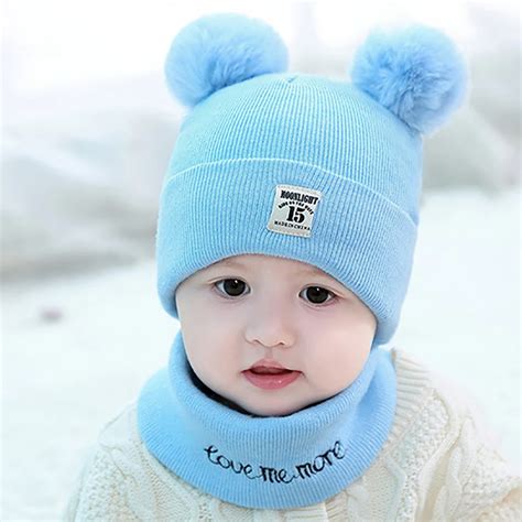 Winter Baby Boy Hat Cotton Thick Warm Newborn Hat Cute Knitting Baby