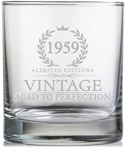 Birthday gift ideas for 60 year old men. 11 oz. Vintage 1959 Whiskey Glass - 60th Birthday Gifts ...