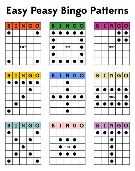 Printable Bingo Game Patterns In 2021 Printable Bingo