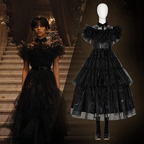 Nupaque Mercredi Addams Robe Costume Pour Femmes Costume De Cosplay Gothique Classique Robes