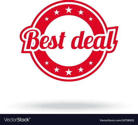 Best Deal Label Red Color Isolated On White Vector Image