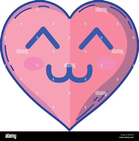 Kawaii Cute Tender Heart Love Stock Vector Image And Art Alamy