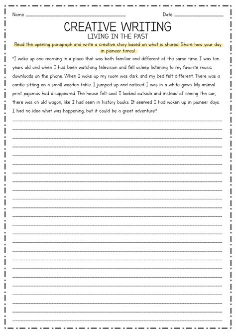 Writing Worksheet For 4th Grade