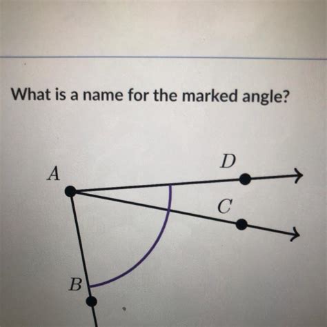What Is A Name For A Marked Angle Answers To Choose From