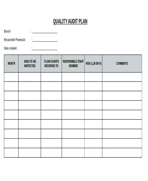 54 Blank Audit Plan Form Template In Photoshop With Audit Plan Form