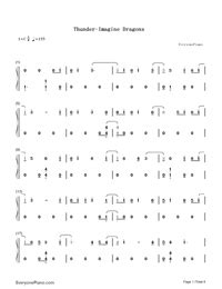 Sheet music arranged for piano/vocal/chords, and singer pro in c major (transposable). Thunder-Imagine Dragons Free Piano Sheet Music & Piano Chords